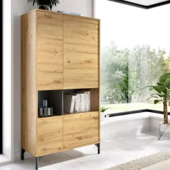 Credenza Dalois, 72x34h144 cm, Rovere Nodi e Antracite<Dmora Sale