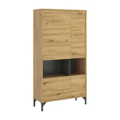 Credenza Dalois, 72x34h144 cm, Rovere Nodi e Antracite<Dmora Sale