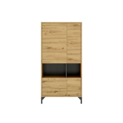 Credenza Dalois, 72x34h144 cm, Rovere Nodi e Antracite<Dmora Sale
