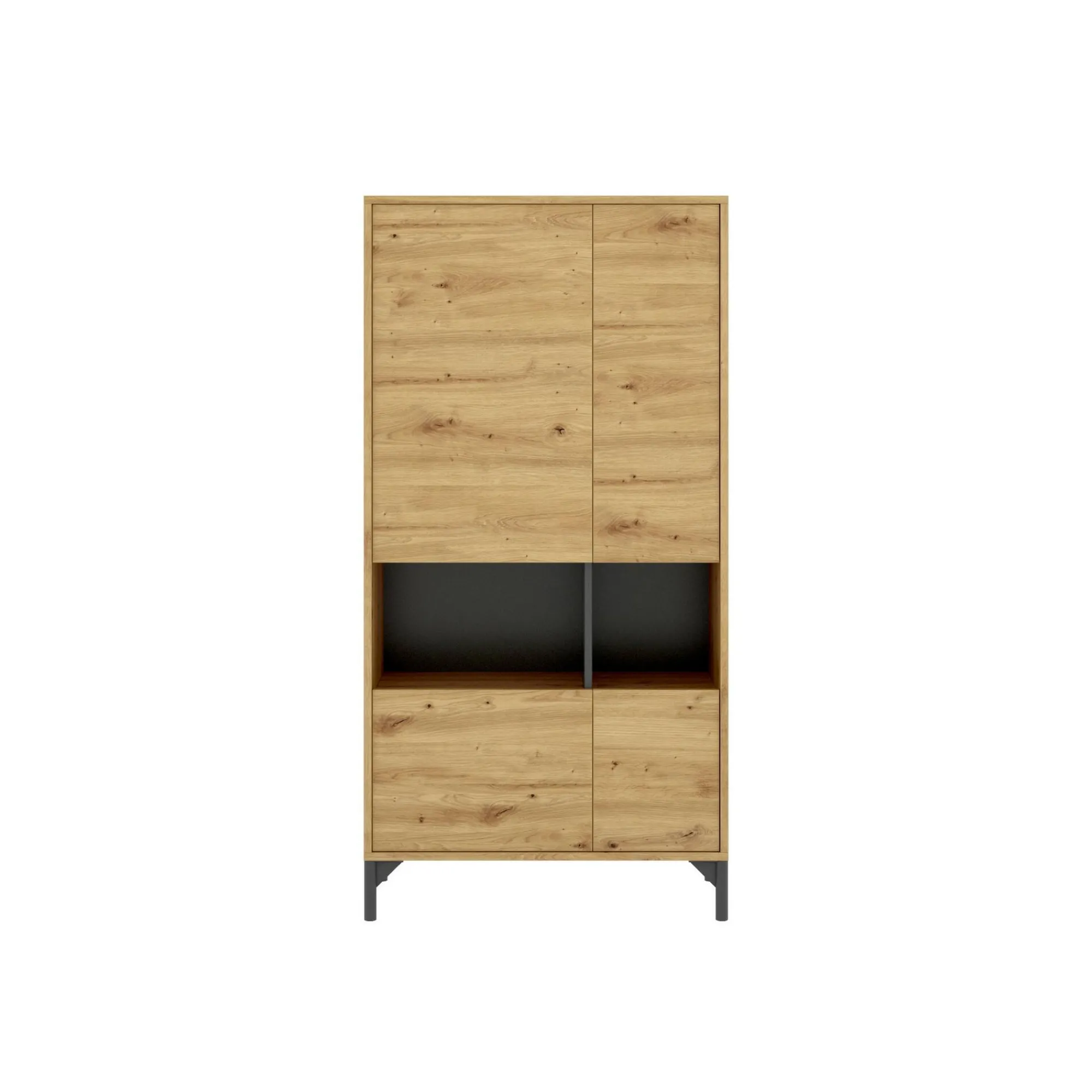 Credenza Dalois, 72x34h144 cm, Rovere Nodi e Antracite<Dmora Sale