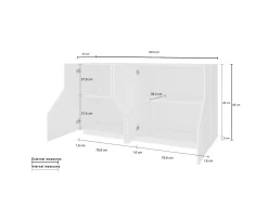 Credenza Dasllan, cm 159x43h86,<Dmora Outlet