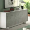 Credenza Davallon, 170x42h78 cm, Bianco e Cemento<Dmora Best