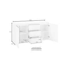 Credenza Dcaccam, cm 150x40h81,<Dmora Hot