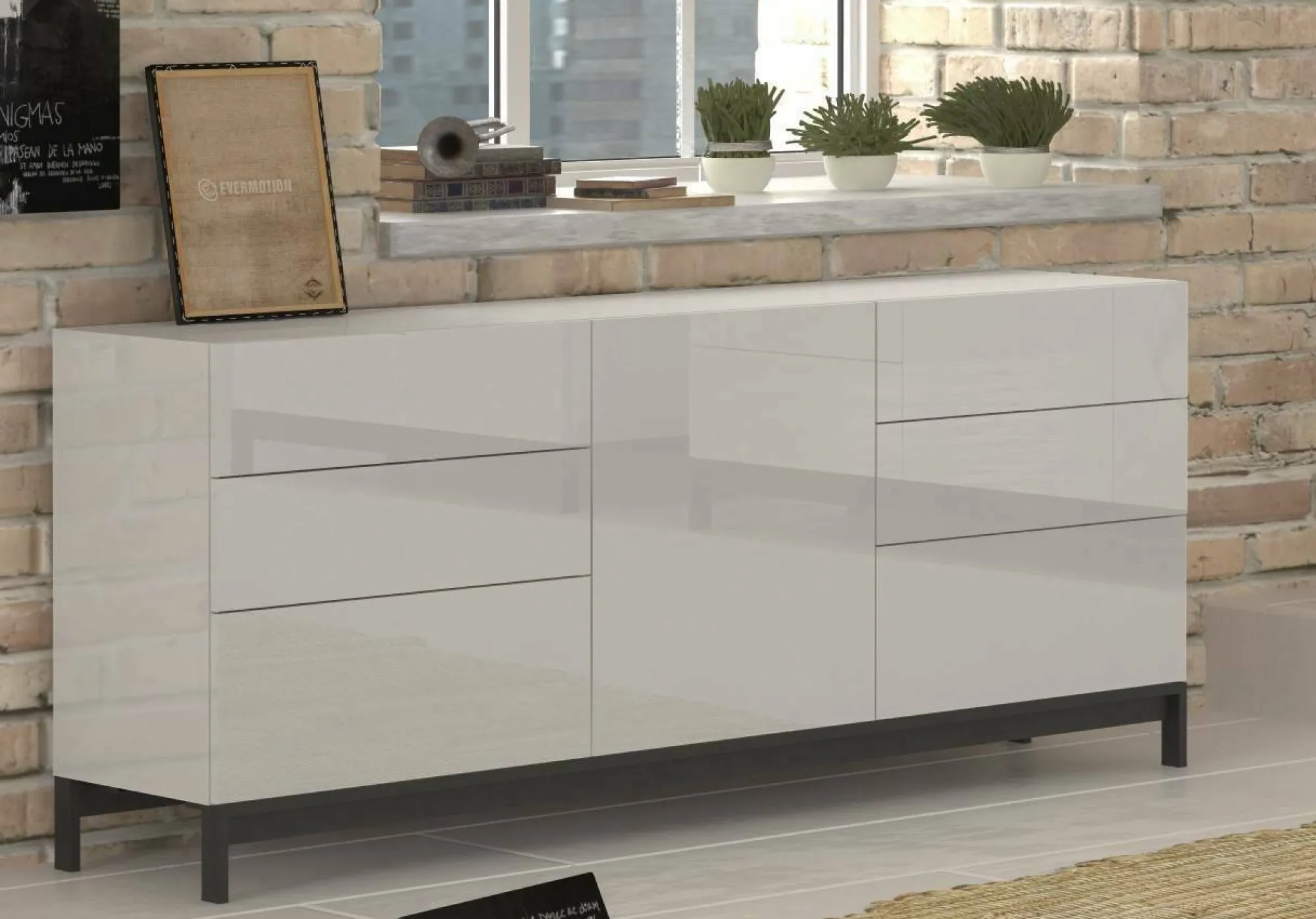 Credenza Dchaji, cm 170x40h47,<Dmora Clearance