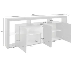 Credenza Ddalessandr, 220x40h80 cm, lucido<Dmora Hot