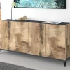 Credenza Dgarzo, cm 160x40h82, Ardesia e Acero<Dmora Store