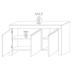 Credenza Dgeorg, 162x50 h83 cm,<Dmora Fashion