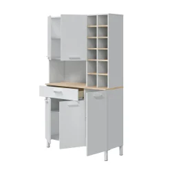 Credenza Dgobb, 108x40h186 cm, Rovere e Bianco<Dmora Hot