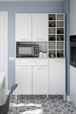 Credenza Dgobb, 108x40h186 cm, Rovere e Bianco<Dmora Hot