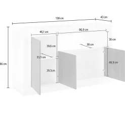 Credenza Diguodal, 138x42 h86 cm,<Dmora Fashion