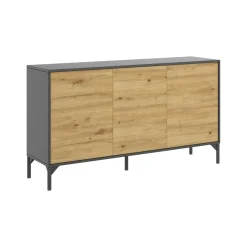 Credenza Dlookma, 133x39h73 cm, Rovere Nodi e Antracite<Dmora Flash Sale