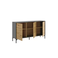 Credenza Dlookma, 133x39h73 cm, Rovere Nodi e Antracite<Dmora Flash Sale