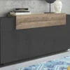 Credenza Dmem, cm 160x46h85, Antracite e Acero<Dmora Sale