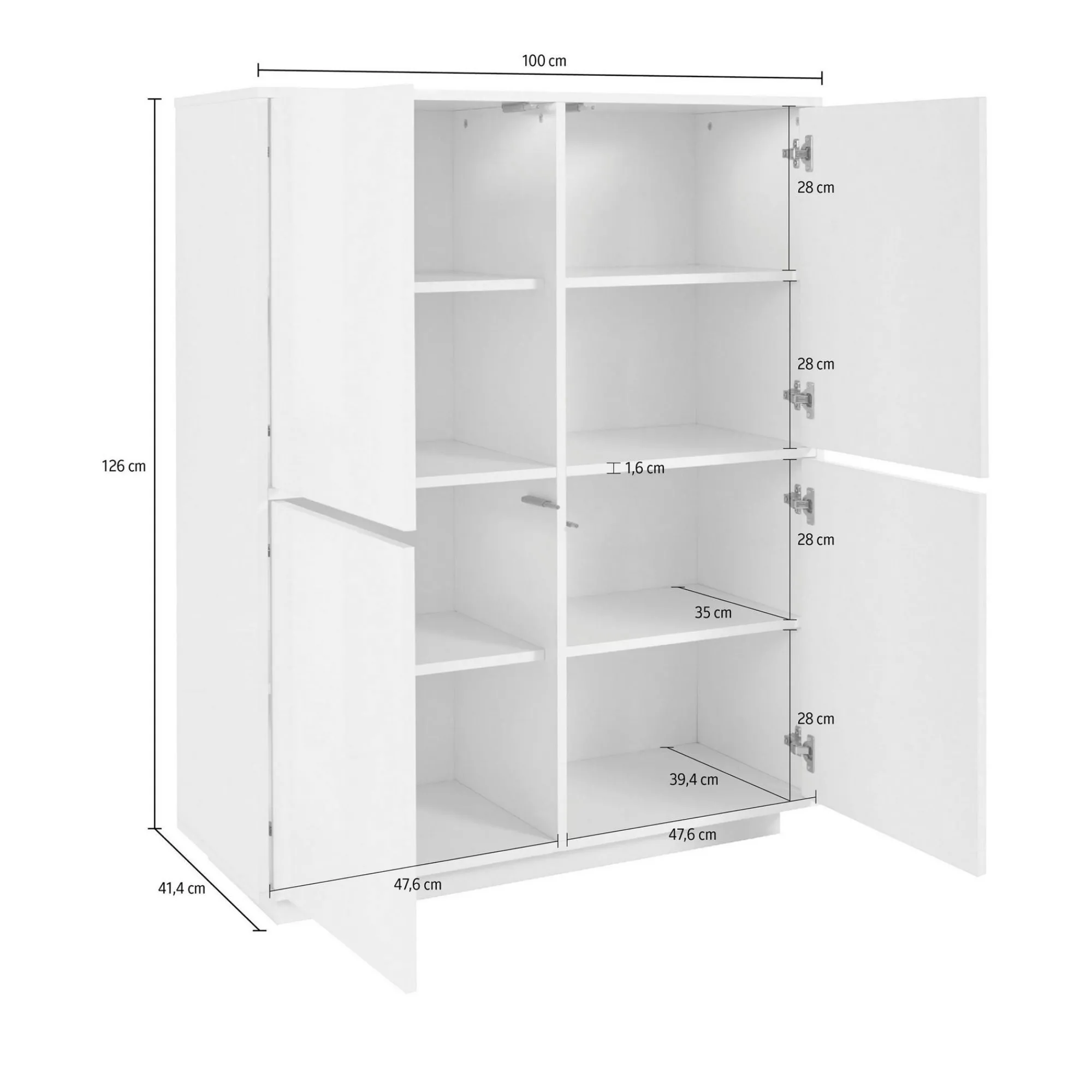 Credenza Dpaci, cm 100x41h126,<Dmora Clearance