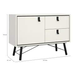 Credenza Dsalvad, 40x102 h72 cm, Bianco e Nero<Dmora Discount