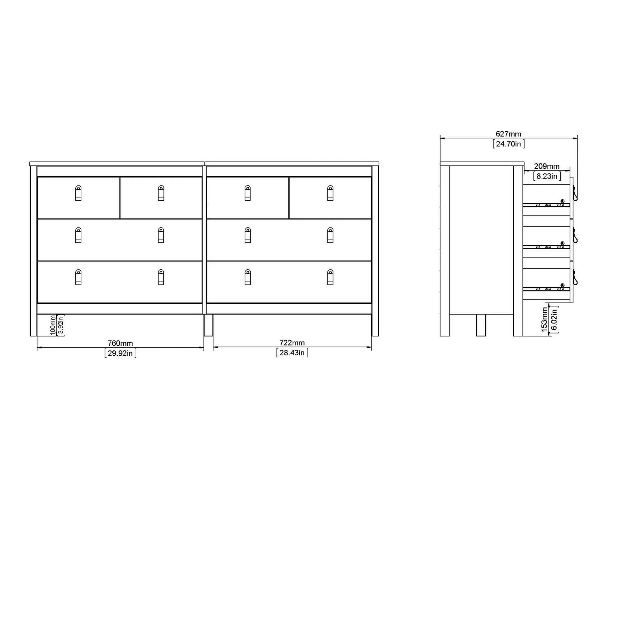 Credenza Dsart, 38x160 h80 cm,<Dmora Best Sale