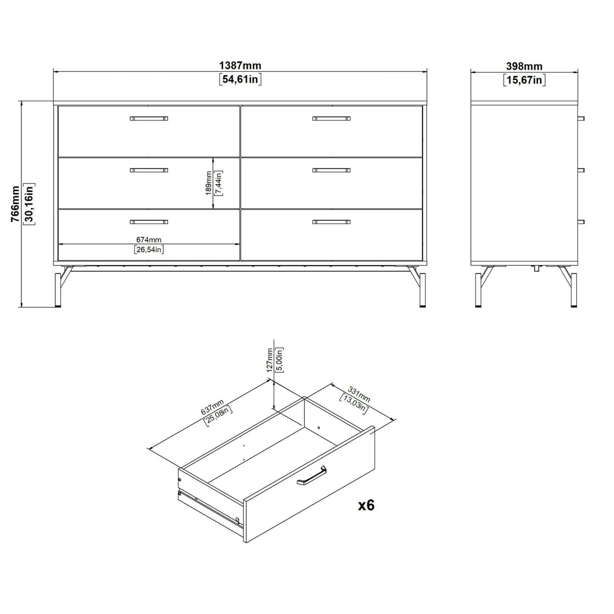 Credenza Dsass, 40x139 h77 cm,<Dmora Hot