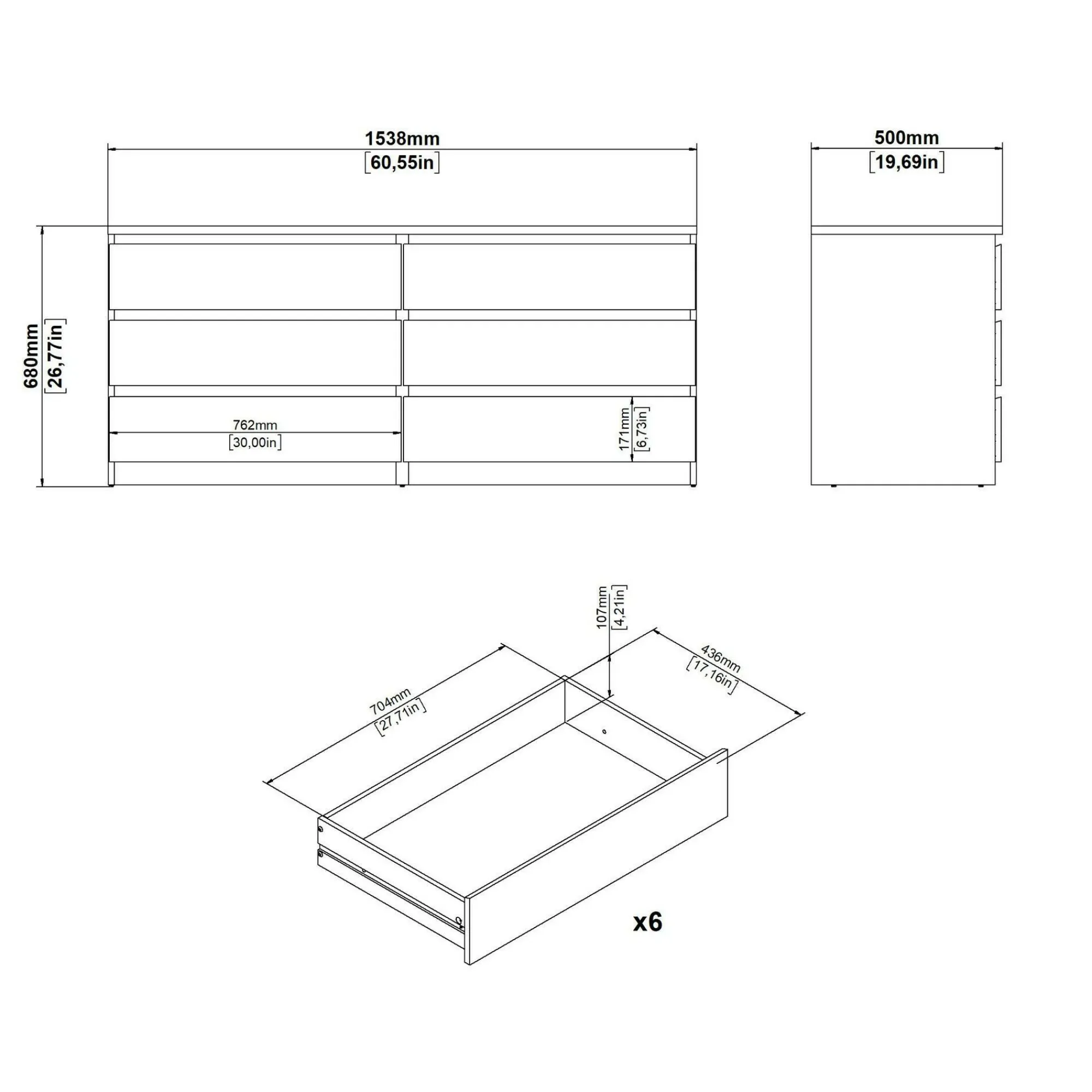Credenza Dsaurin, 50x154 h68 cm,<Dmora Outlet