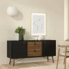 Credenza Dsavold, 40x150 h72 cm, Nero e Noce<Dmora Store