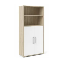 Credenza Dsvobod, 89x40 h186 cm, Quercia e Bianco<Dmora Best Sale