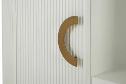 Credenza Ferrule, 121x41 h90 cm, Bianco e Marrone<Dmora Shop