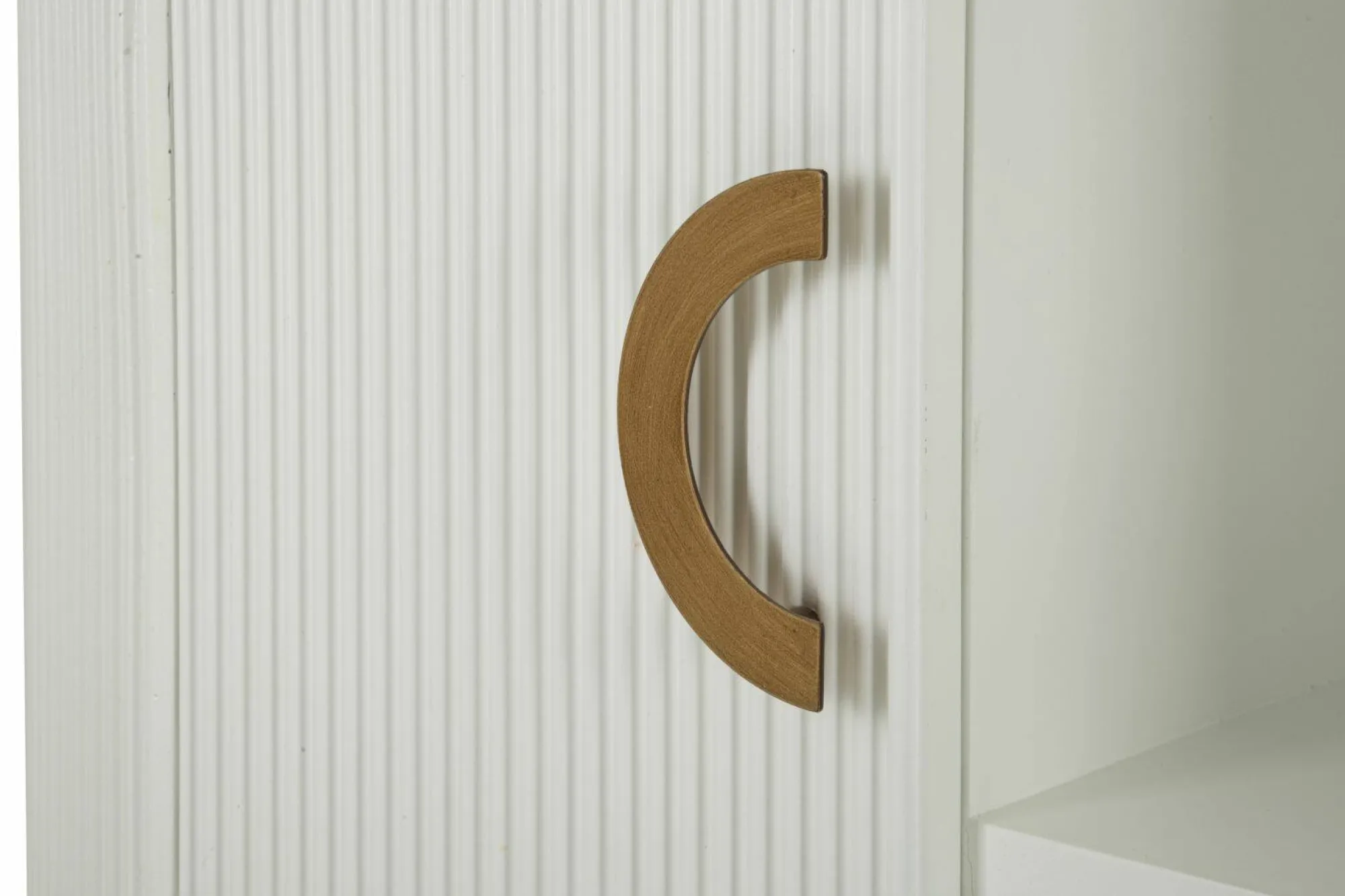 Credenza Ferrule, 121x41 h90 cm, Bianco e Marrone<Dmora Shop