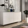 Credenza Filomena, 184x40h90 cm, Bianco lucido e Antracite<Dmora Clearance