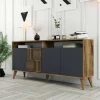 Credenza Garigliano, 160x35h79 cm, Noce e Antracite<Dmora Hot