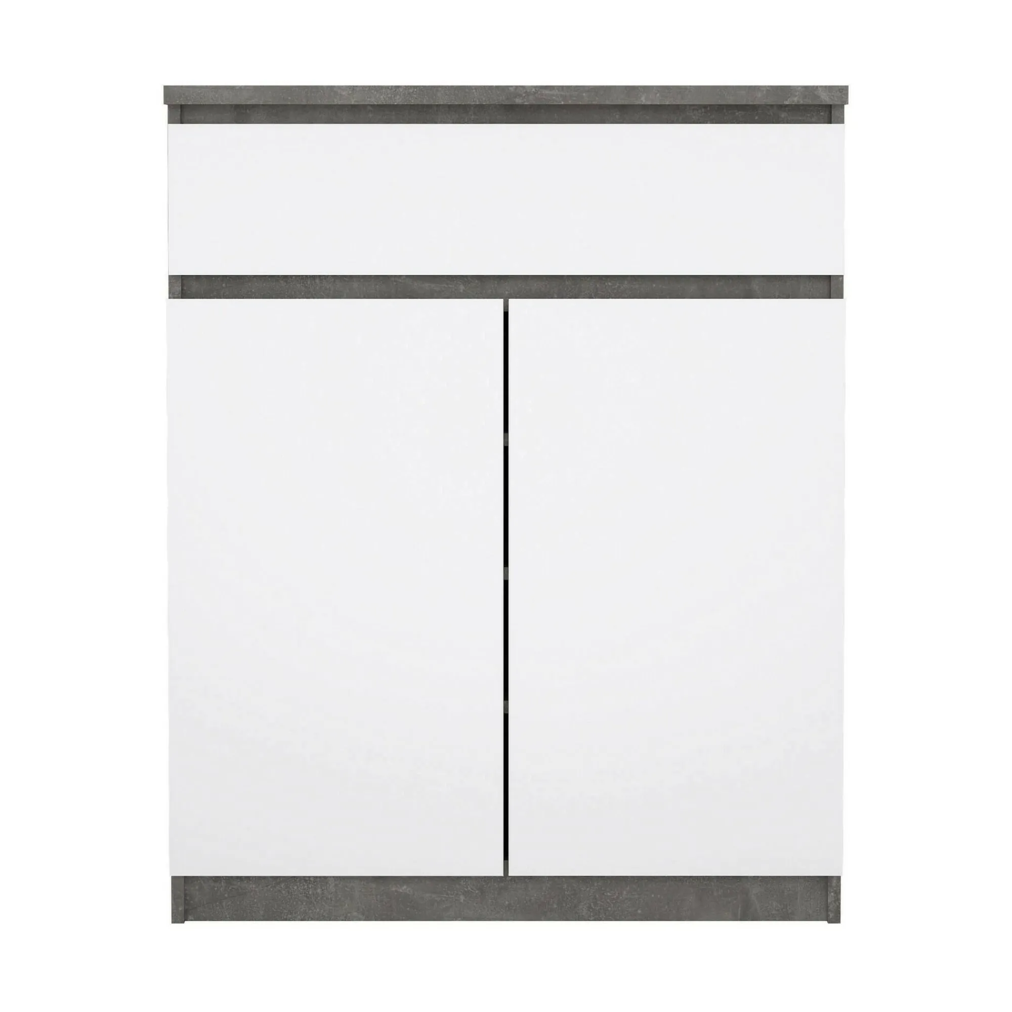 Credenza Genziana, 40x80 h100 cm, Cemento e Bianco<Dmora Store
