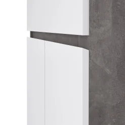 Credenza Genziana, 40x80 h100 cm, Cemento e Bianco<Dmora Store