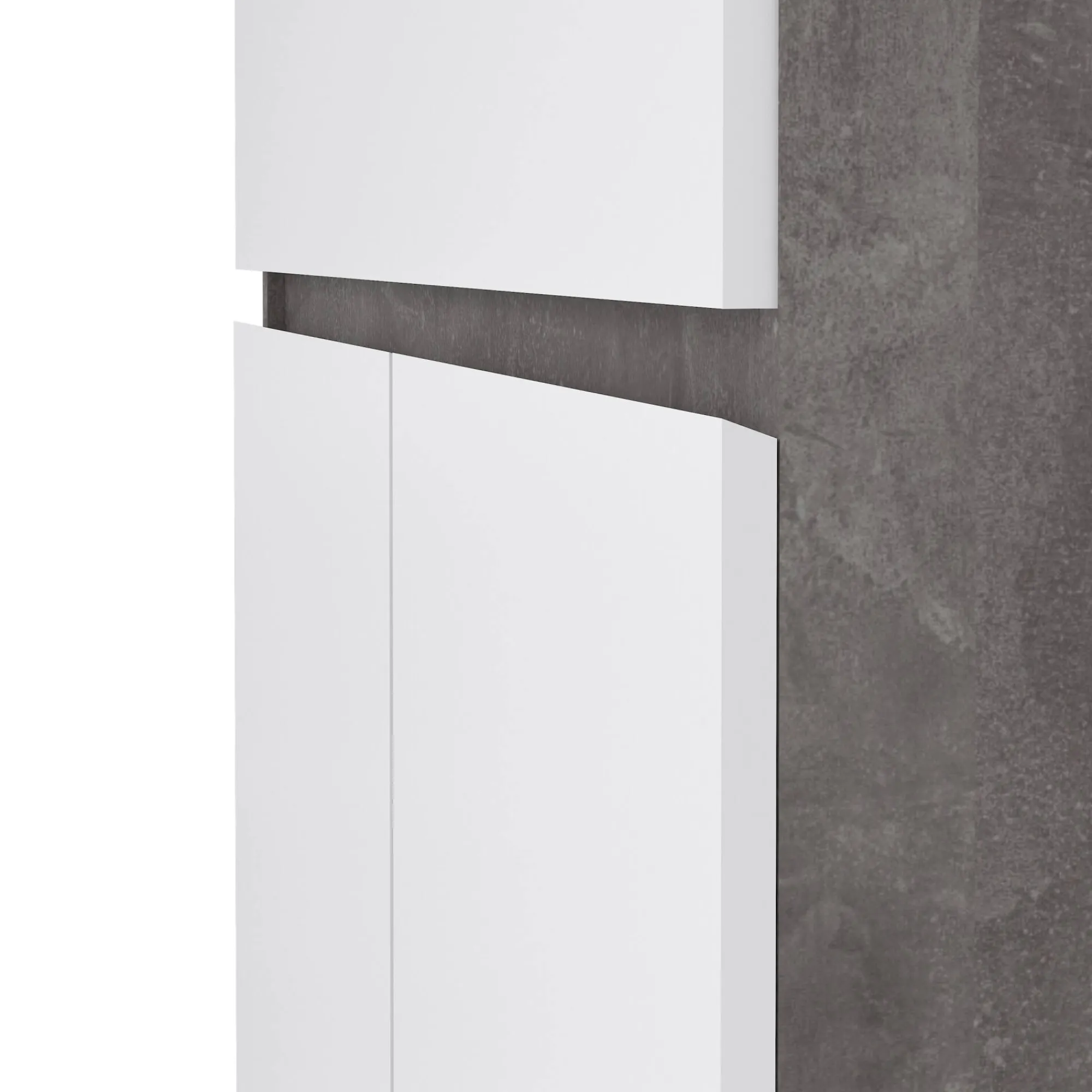 Credenza Genziana, 40x80 h100 cm, Cemento e Bianco<Dmora Store