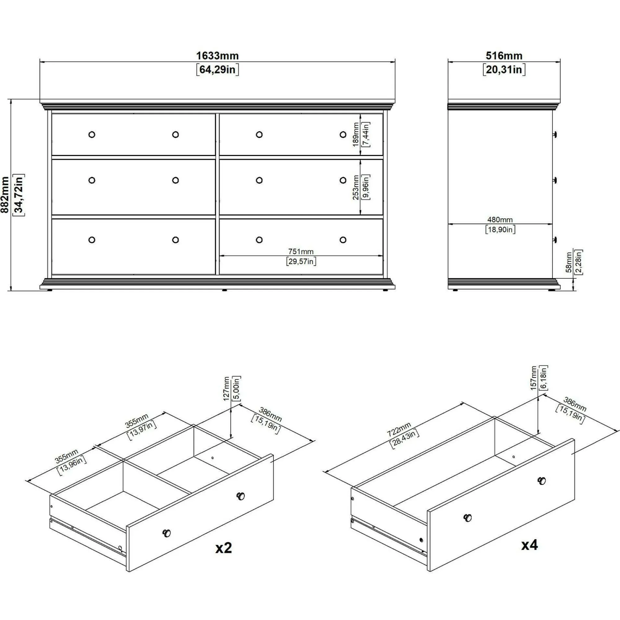 Credenza Hibaru, 52x163 h88 cm,<Dmora Clearance