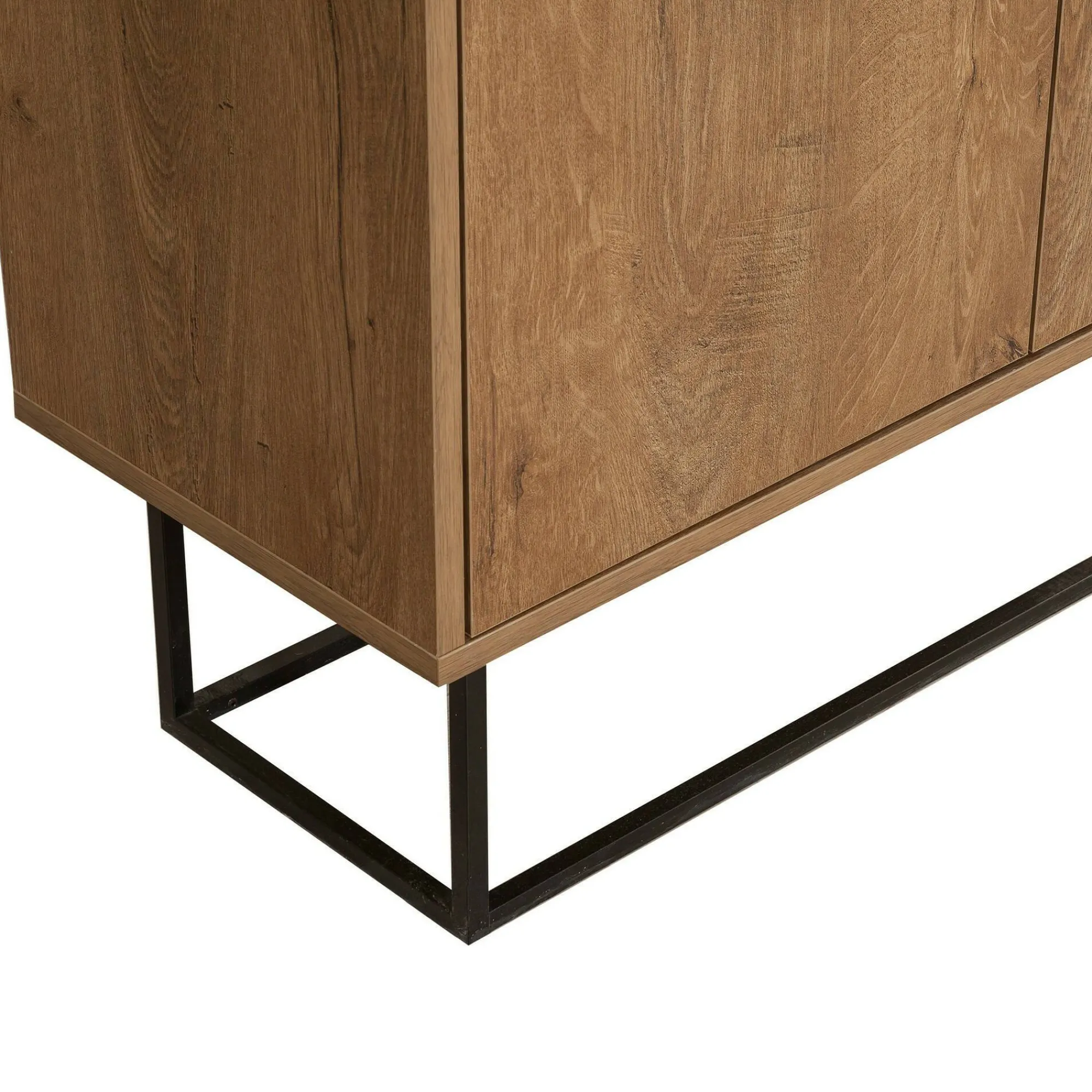 Credenza Indiano, 90x36h72 cm, Noce e Nero<Dmora Online