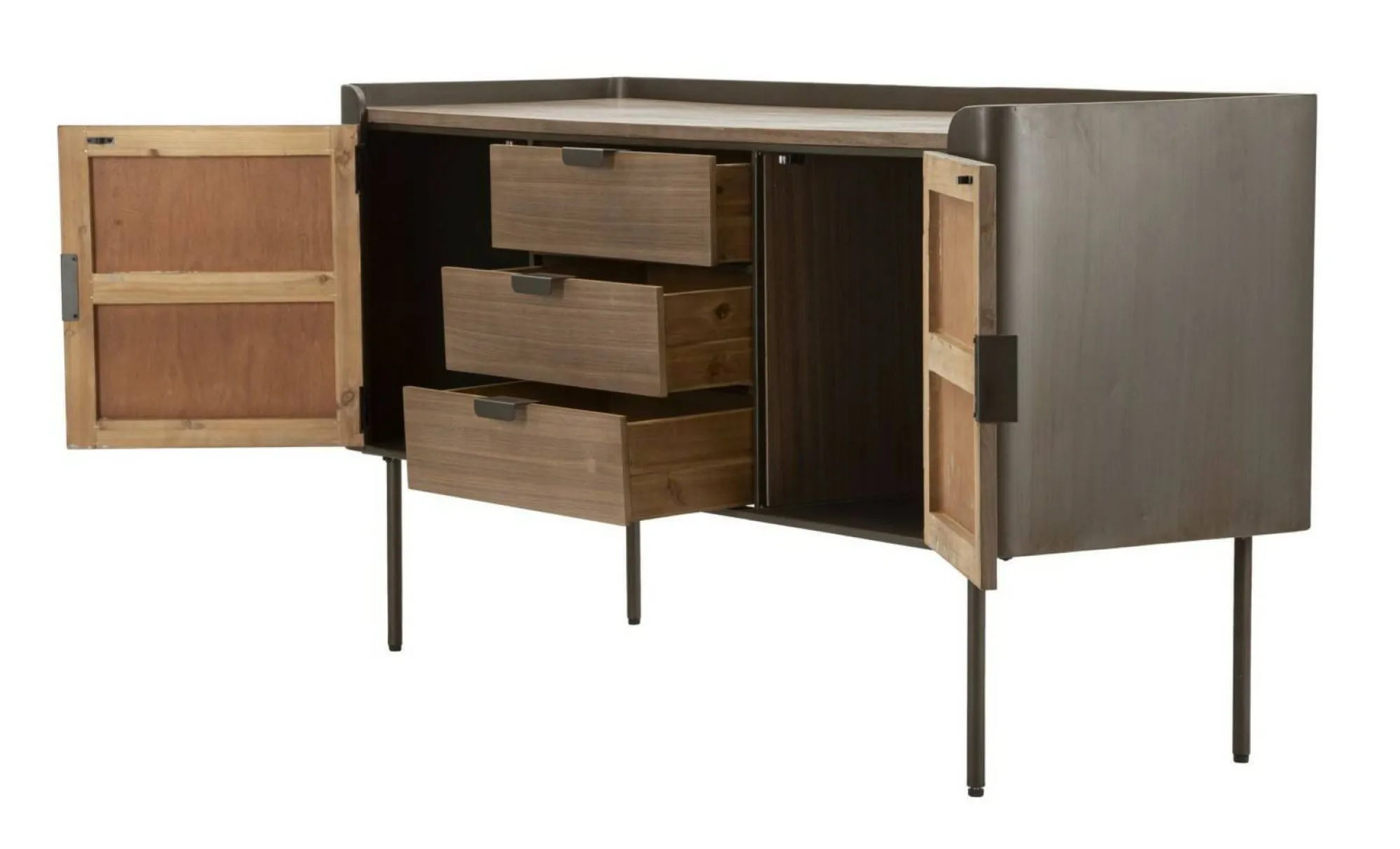 Credenza Jones, 145x47 h76 cm, Grigio e Marrone<Dmora Best
