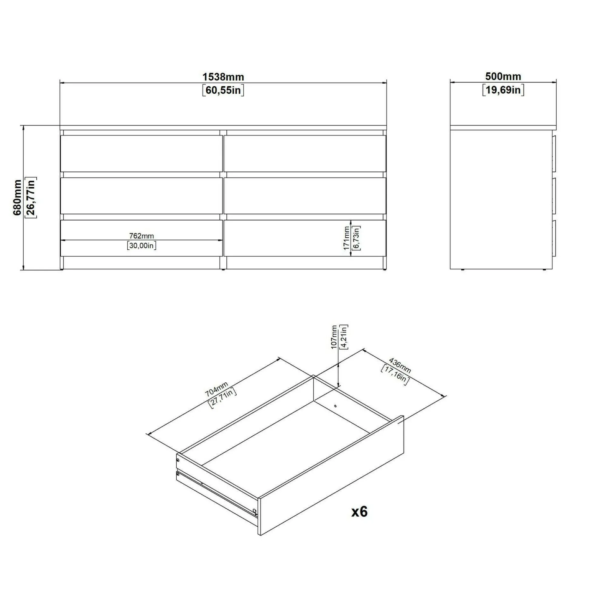 Credenza Joyce, 50x154 h68 cm,<Dmora Clearance