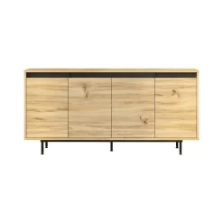 Credenza Kay, 160x45 h76 cm, Quercia e Nero<Dmora New