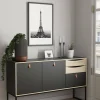 Credenza Khan, 40x147 h87 cm, Nero e Quercia<Dmora Flash Sale
