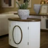 Credenza Kolinsky, 79x48 h67 cm, Bianco e Marrone<Dmora Shop