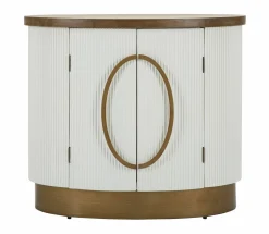 Credenza Kolinsky, 79x48 h67 cm, Bianco e Marrone<Dmora Shop