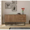 Credenza Kuwait, 140x36h72 cm, Noce e Nero<Dmora Best Sale