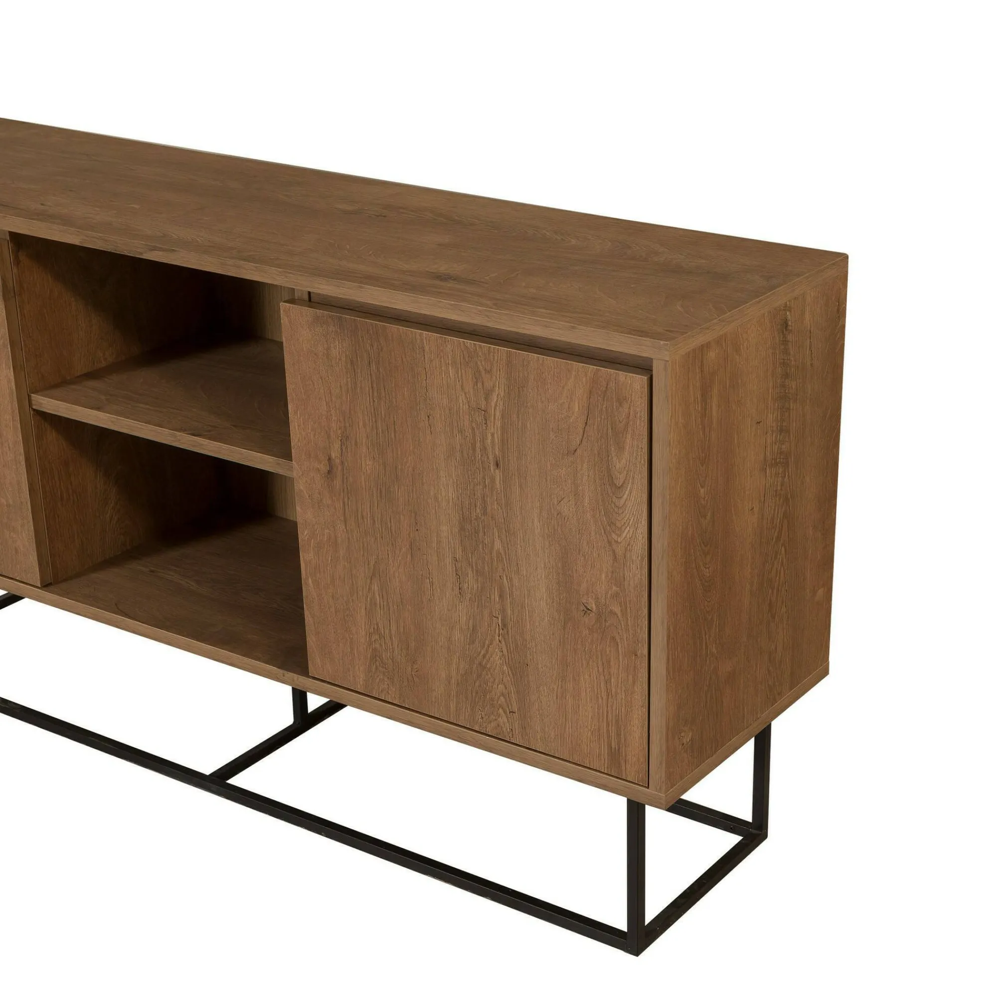 Credenza Levante, 140x36h72 cm, Noce e Nero<Dmora Sale