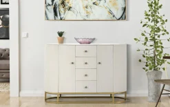 Credenza Lodovico, 120x40 h85 cm, Crema e Bianco<Dmora Flash Sale