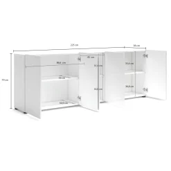 Credenza Macaria, 225x38h79 cm,<Dmora Fashion