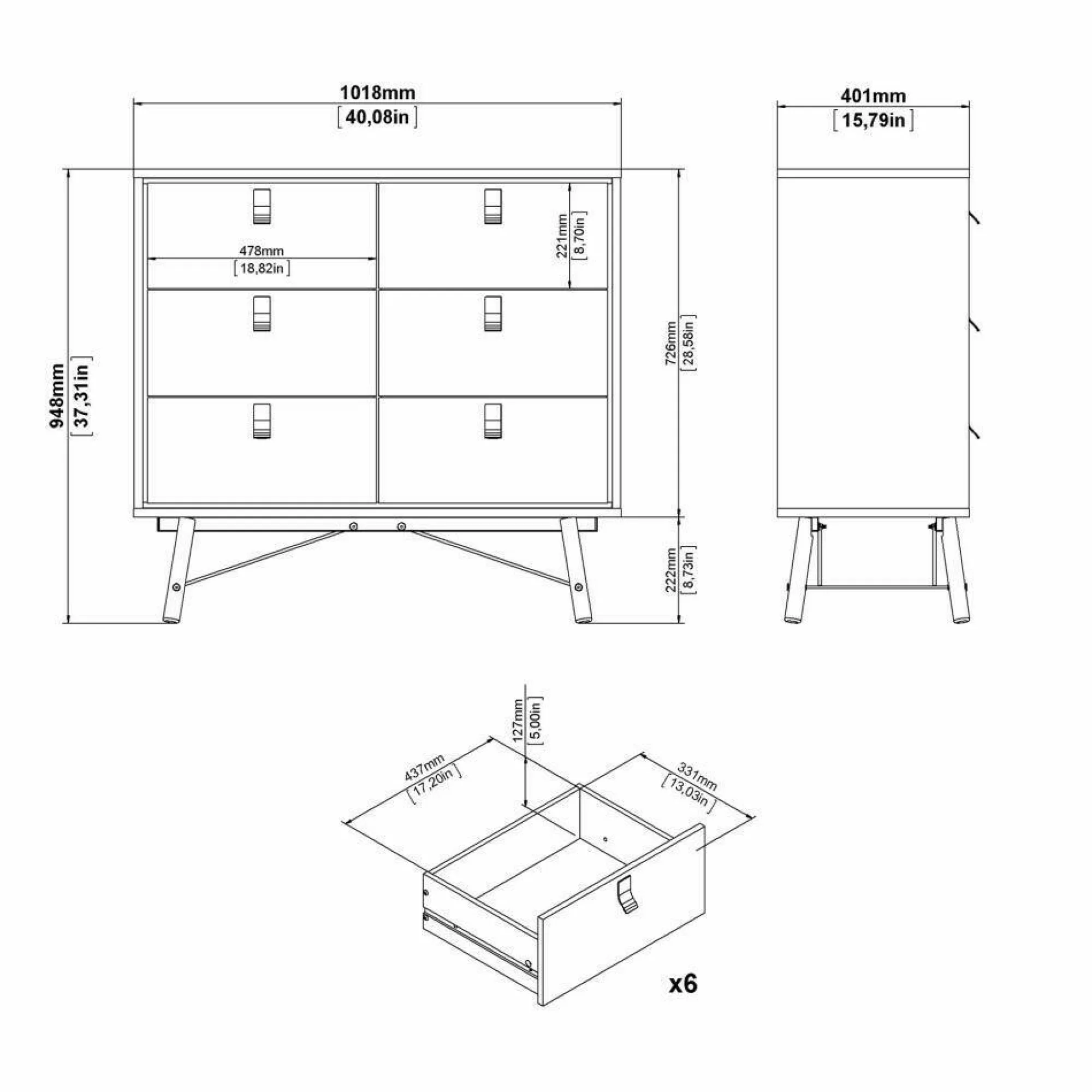 Credenza Maka, 40x102 h95 cm,<Dmora Discount