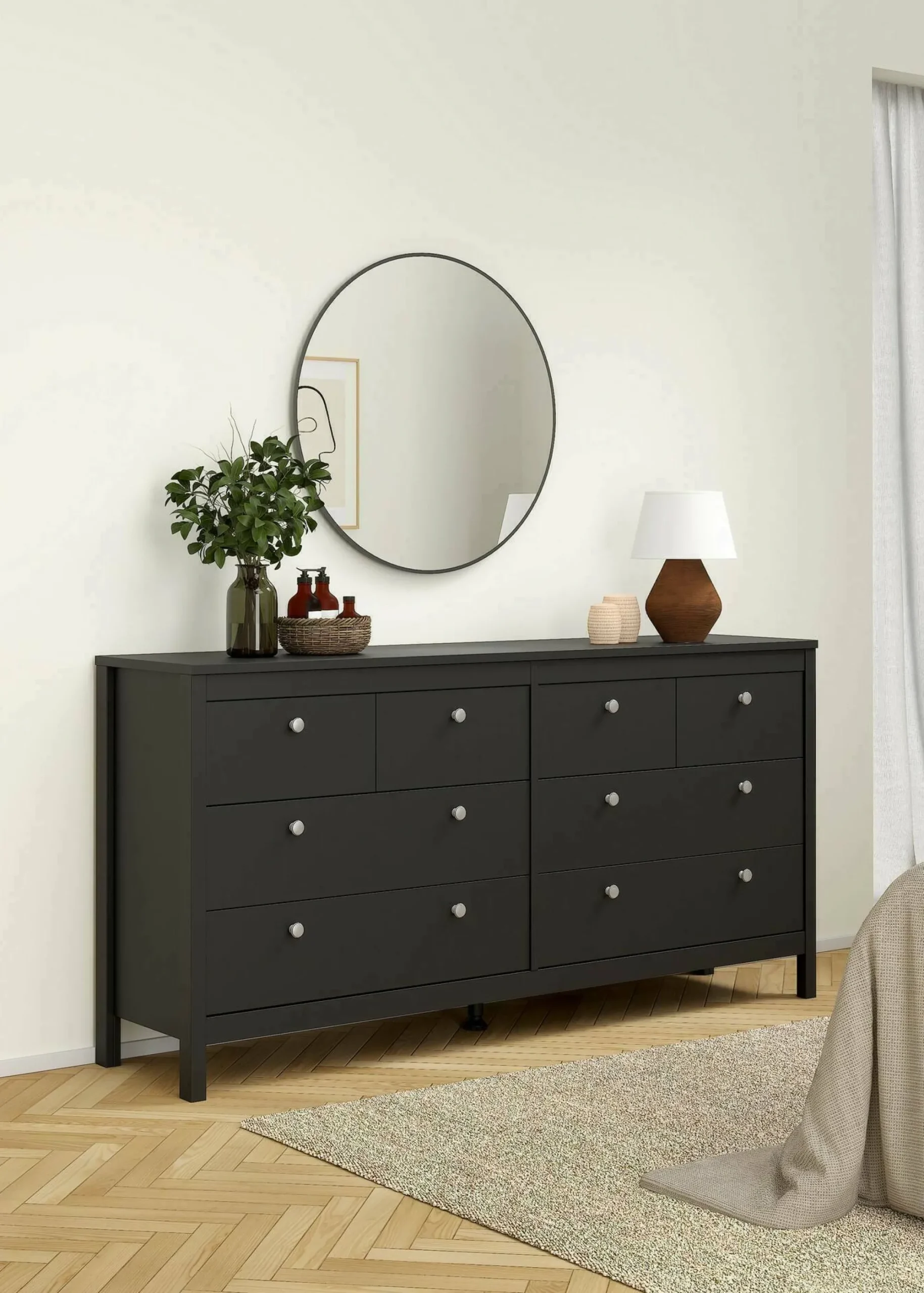 Credenza Molise, 40x99 h87 cm, Nero e Quercia<Dmora New
