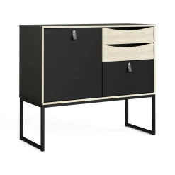 Credenza Molise, 40x99 h87 cm, Nero e Quercia<Dmora New