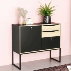 Credenza Molise, 40x99 h87 cm, Nero e Quercia<Dmora New