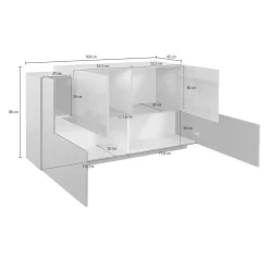 Credenza Muscari, cm 160x45h86,<Dmora Best Sale