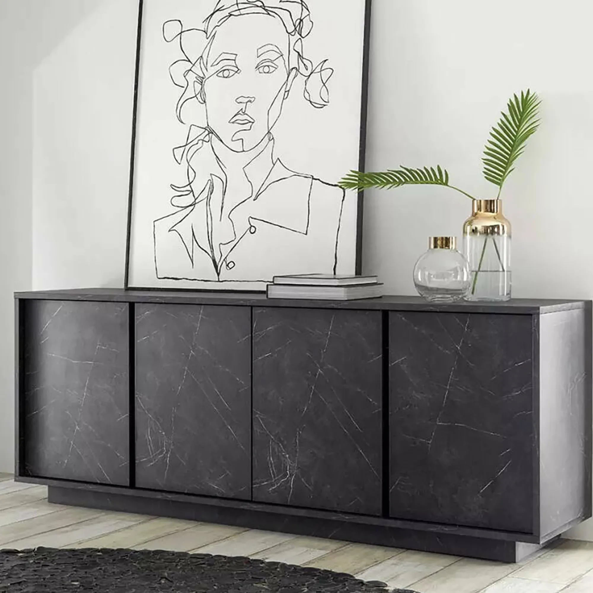Credenza Nika, 180x43 h79 cm,<Dmora Outlet