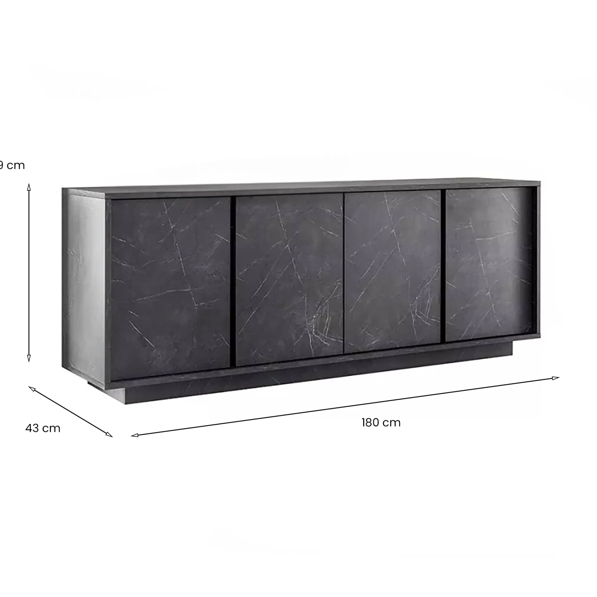 Credenza Nika, 180x43 h79 cm,<Dmora Outlet